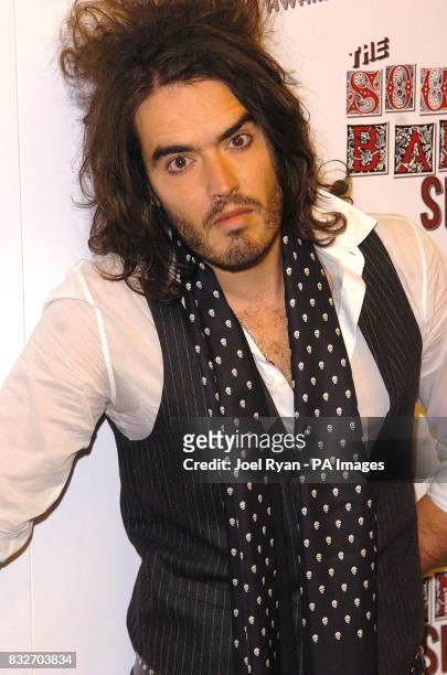 Russell Brand attends the South Bank Show Awards at the Savoy Hotel in central London.