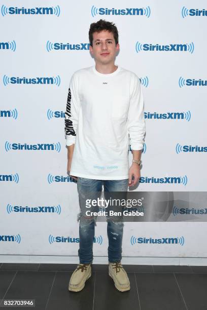 Singer-songwriter Charlie Puth visits SiriusXM Studios on August 16, 2017 in New York City.