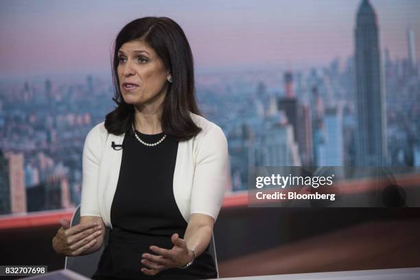 Barbara Reinhard, head of asset allocation for Voya Investment Management LLC, speaks during a Bloomberg Television interview in New York, U.S., on...