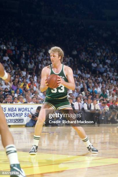 Finals: Boston Celtics Larry Bird in action vs Los Angeles Lakers at The Forum. Game 3. Inglewood, CA 6/2/1985 CREDIT: Richard Mackson