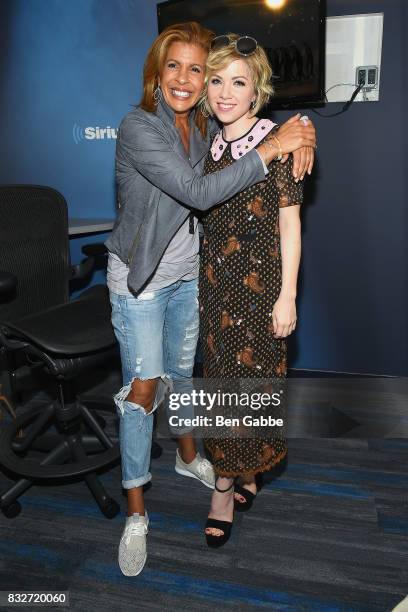 Singer-songwriter Carly Rae Jepsen visits 'The Hoda Show' hosted by Hoda Kotb at the SiriusXM Studios SiriusXM Studios on August 16, 2017 in New York...