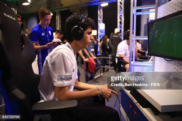 Gonzalo "Nicolas99FC" Villalba of Argentina in action during day one of the FIFA Interactive World Cup 2017 on August 16, 2017 in London, England.