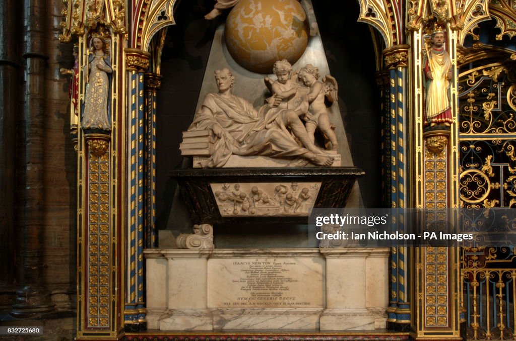 The tomb of Sir Isaac Newton, in Westminster Abbey. News Photo - Getty  Images