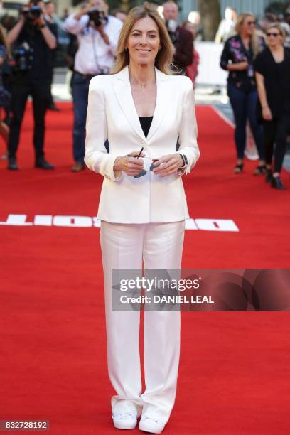 Director Kathryn Bigelow poses for a photograph upon arrival at the European premiere of "Detroit" in London on August 16, 2017.