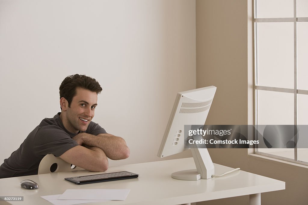 Man sitting at desk