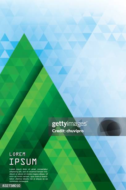 vertical abstract triangles geometric background - pine forest - vertical forest stock illustrations