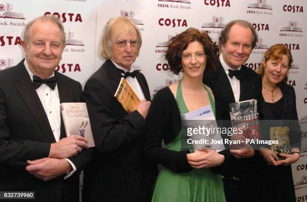 Brian Thompson, John Haynes, Stef Penney, William Boyd and Linda Newbery, the authors shortlisted for the Costa Book of the Year Awards 2006, at the...