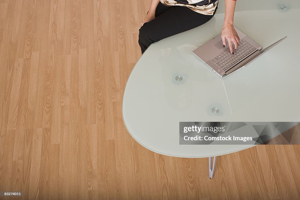 Woman with laptop computer