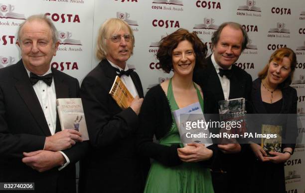 Stef Penney the winner of the 2006 Costa Book Award, along with the other authors who were shortlisted for the award, from left; Brian Thompson, John...