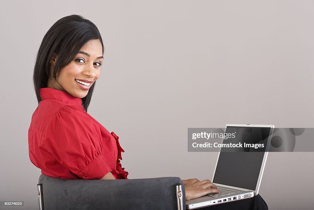 Woamn Computer Woman With Laptop Computer High-Res Stock Photo - Getty Images