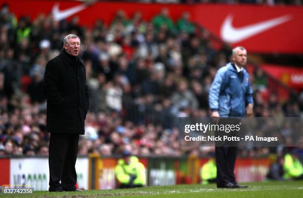 Manchester United manager Sir Alex Ferguson and Charlton Athletic manager Alan Pardew