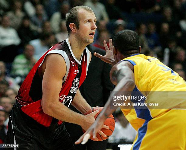 Kenan Barajramovic of Rytas in action during the Euroleague Basketball Game 2 between Lietuvos Rytas v Maccabi Elite Tel Aviv at the Siemens Arena on...