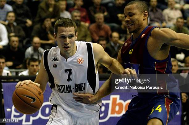 Partizan Igokea Belgrade Dusan Kecman during the Euroleague Basketball Game 1 between Partizan Igokea Belgrade and Axa FC Barcelona at Pionir on...