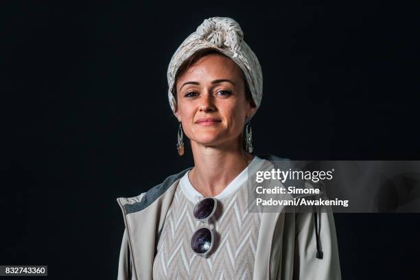 Sabrina Mahfouz attends a photocall during the Edinburgh International Book Festival on August 16, 2017 in Edinburgh, Scotland.