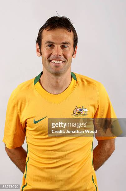 Paul Reid poses during the Australian Socceroos portrait session at the Sofitel Grand Central on October 13, 2008 in Brisbane, Australia.