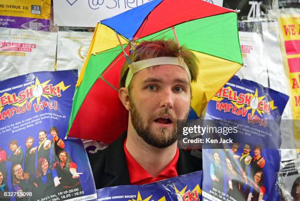 Performer on the Royal Mile during the Edinburgh Festival Fringe, on August 16, 2017 in Edinburgh, Scotland. The Fringe is celebrating its 70th year,...