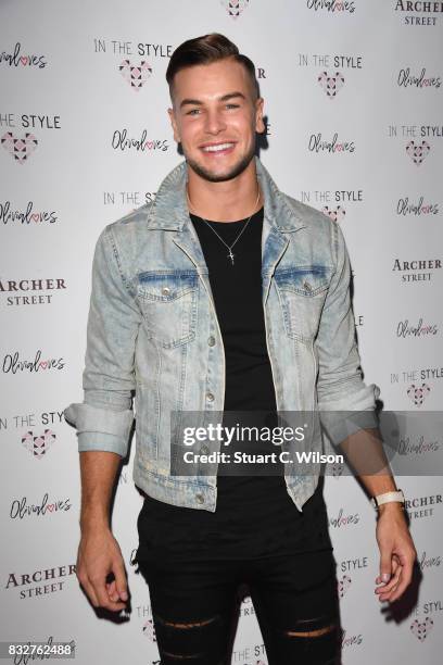 Chris Hughes attends the In The Style Olivia Attwood launch party at Archer Street on August 16, 2017 in London, England.