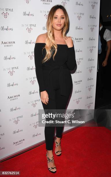 Charlotte Crosby attends the In The Style Olivia Attwood launch party at Archer Street on August 16, 2017 in London, England.