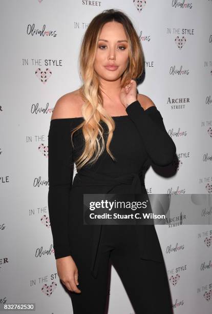 Charlotte Crosby attends the In The Style Olivia Attwood launch party at Archer Street on August 16, 2017 in London, England.