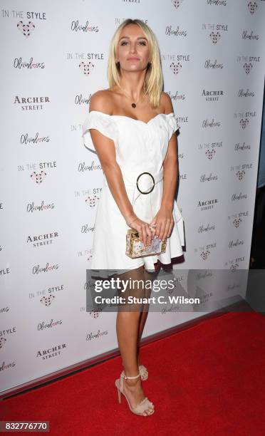 Tiffany Watson attends the In The Style Olivia Attwood launch party at Archer Street on August 16, 2017 in London, England.