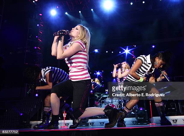 Recording artist Avril Lavigne performs at the premeire of Nokia Productions' Spike Lee Collaboration film held at the Nokia Theater L.A. Live on...