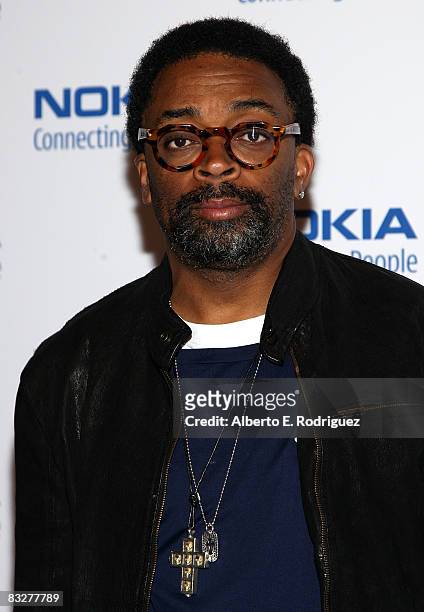 Director Spike Lee arrives at the premiere of Nokia Productions' Spike Lee Collaboration film held at the Nokia Theater L.A. Live on October 14, 2008...