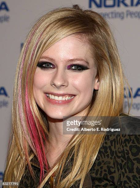 Recording artist Avril Lavign arrives at the premeire of Nokia Productions' Spike Lee Collaboration film held at the Nokia Theater L.A. Live on...