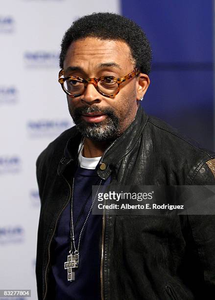 Director Spike Lee arrives at the premiere of Nokia Productions' Spike Lee Collaboration film held at the Nokia Theater L.A. Live on October 14, 2008...