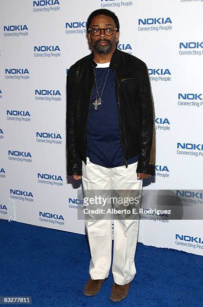Director Spike Lee arrives at the premeire of Nokia Productions' Spike Lee Collaboration film held at the Nokia Theater L.A. Live on October 14, 2008...