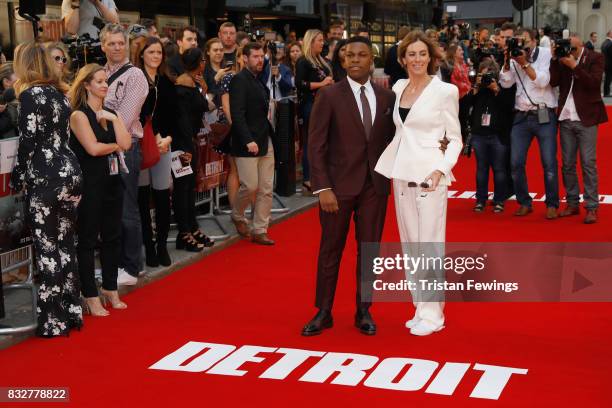 John Boyega and director Kathryn Bigelow arrive at the 'Detroit' European Premiere at The Curzon Mayfair on August 16, 2017 in London, England.