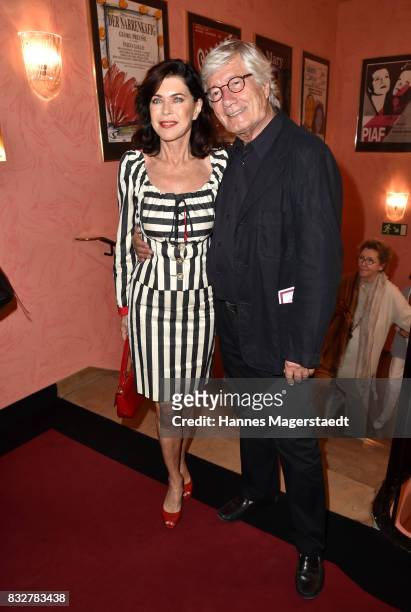 Actress Anja Kruse and Christian Wolff during the 'Aufguss' premiere at Komoedie im Bayerischen Hof on August 16, 2017 in Munich, Germany.