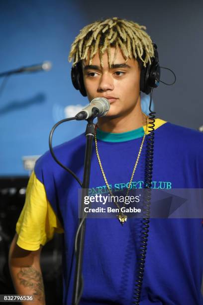 Singer Zion Kuwonu of the band PRETTYMUCH performs at SiriusXM Studios on August 16, 2017 in New York City.