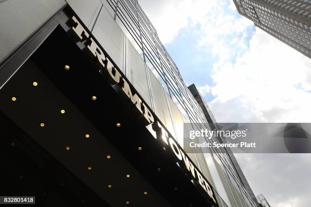 Trump Tower stands in lower Manhattan after it re-opened following the departure of US President Donald Trump on August 16, 2017 in New York City....