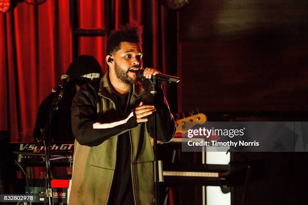 The Weeknd performs at The GRAMMY Museum on August 15, 2017 in Los Angeles, California.