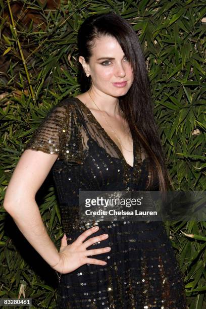 Actress Mia Kirshner attends the Pantheon Book Party For "I Live Here" at The Motley Bird Nest on October 14, 2008 in Los Angeles, California.
