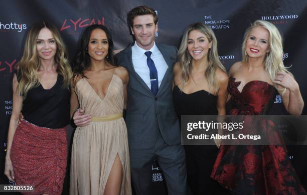 Cast Vanessa Angel, Dania Ramirez, Jake Lockett, Rebekah Graf and producer Crystal Hunt arrive for the Premiere Of Parade Deck’s “Lycan” held at...