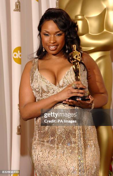 Jennifer Hudson with the award for Best Supporting Actress during the 79th Academy Awards at the Kodak Theatre, Los Angeles.
