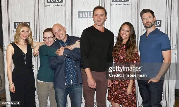 Actors Valorie Curry, Griffin Newman, Michael Cerveris, Peter Serafinowicz, Yara Martinez and Brendan Hines attend Build to discuss "The Tick" at...