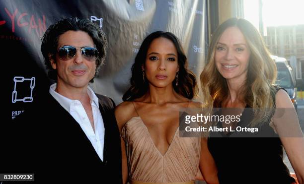Director Bev Land, actress Dania Ramirez and actress Vanessa Angel arrive for the Premiere Of Parade Deck’s “Lycan” held at Laemmle's Ahrya Fine Arts...