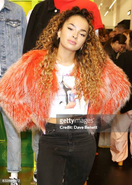 Ella Eyre attends the Weekday store launch on August 16, 2017 in London, England.