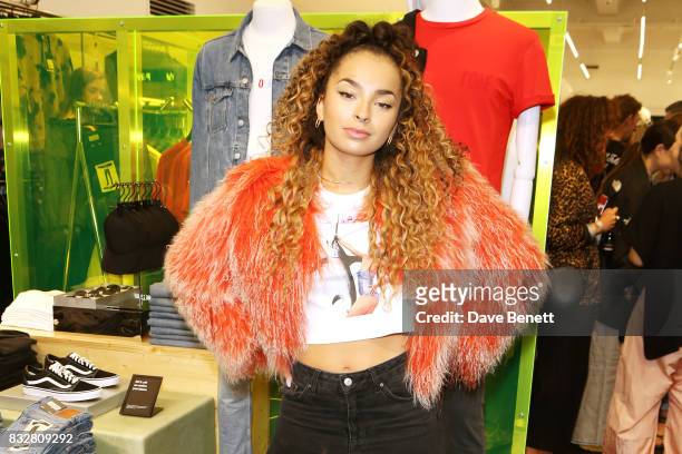 Ella Eyre attends the Weekday store launch on August 16, 2017 in London, England.