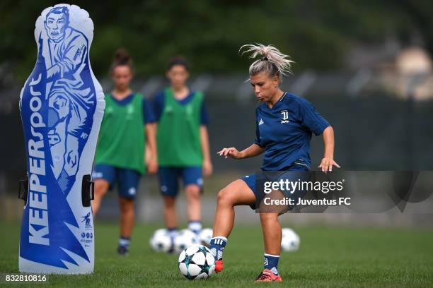 Simona Sodini of Juventus Women during a training session on August 16, 2017 in Aymavilles near Aosta, Italy.