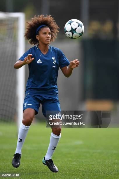 Sara Gama of Juventus Women during a training session on August 16, 2017 in Aymavilles near Aosta, Italy.