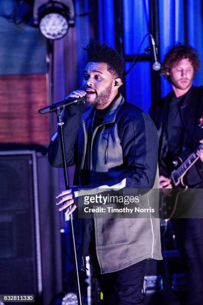 The Weeknd performs at The GRAMMY Museum on August 15, 2017 in Los Angeles, California.
