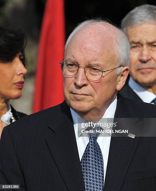 Vice President Dick Cheney takes part in the welcome ceremony for Italian Prime Minister Silvio Berlusconi in this October 13, 2008 file photo on the...