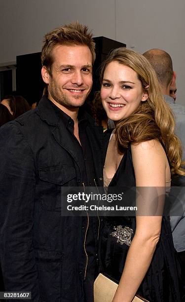 Actor Gabriel Macht and actress Jacinda Barrett attends the Pantheon Book Party For "I Live Here" at The Motley Bird Nest on October 14, 2008 in Los...