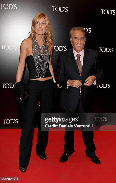 Presenter Raffaella Zardo and TG4 news director Emilio Fede attend TOD'S Private Dinner hosted by Gwyneth Paltrow and Diego della Valle during Milan...