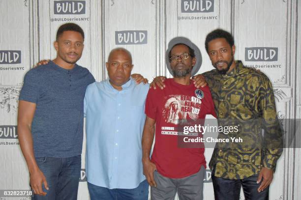 Nnamdi Asomugha, Carl King, Colin Warner and Lakeith Stanfield attend Build series to discuss "Crown Heights" at Build Studio on August 16, 2017 in...