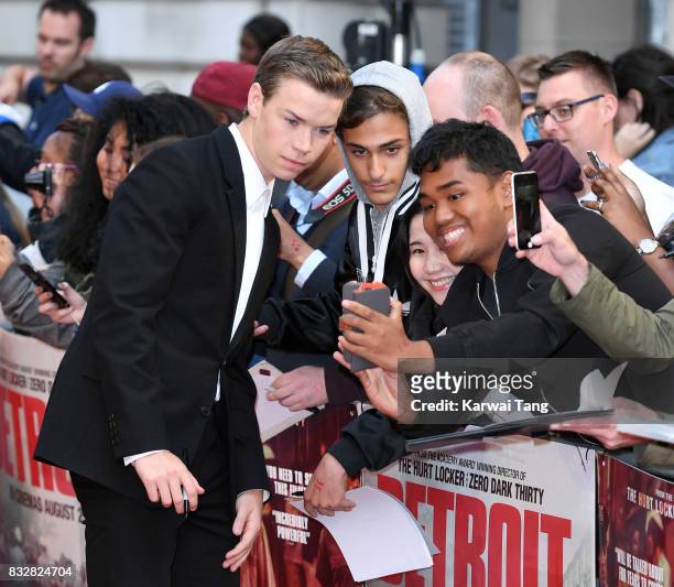 Will Poulter arrives for the European Premiere of 'Detroit' at The Curzon Mayfair on August 16, 2017 in London, England.