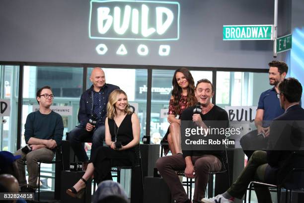 The cast of "The Tick" Griffin Newman, Michael Cerveris, Valorie Curry, Yara Martinez, Peter Serafinowicz and Brendan Hines visit at Build Studio on...